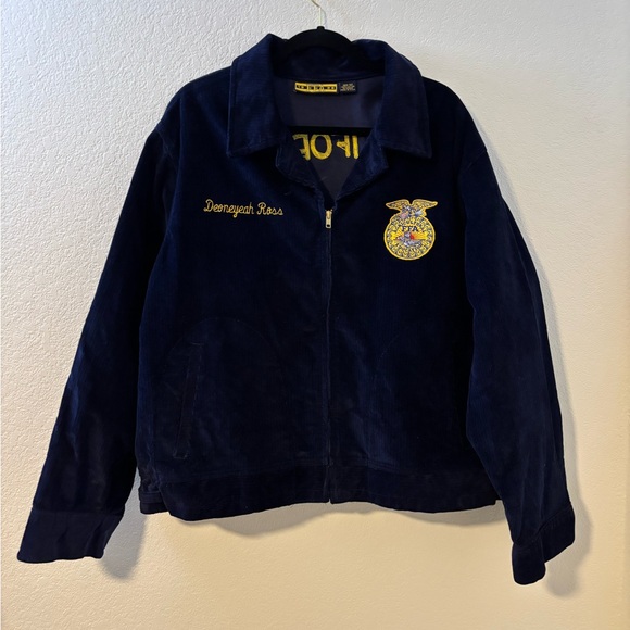 FFA Jackets & Blazers - Vintage FFA 100% Cotton Corduroy Jacket California Fresno - Central Blue Size 52